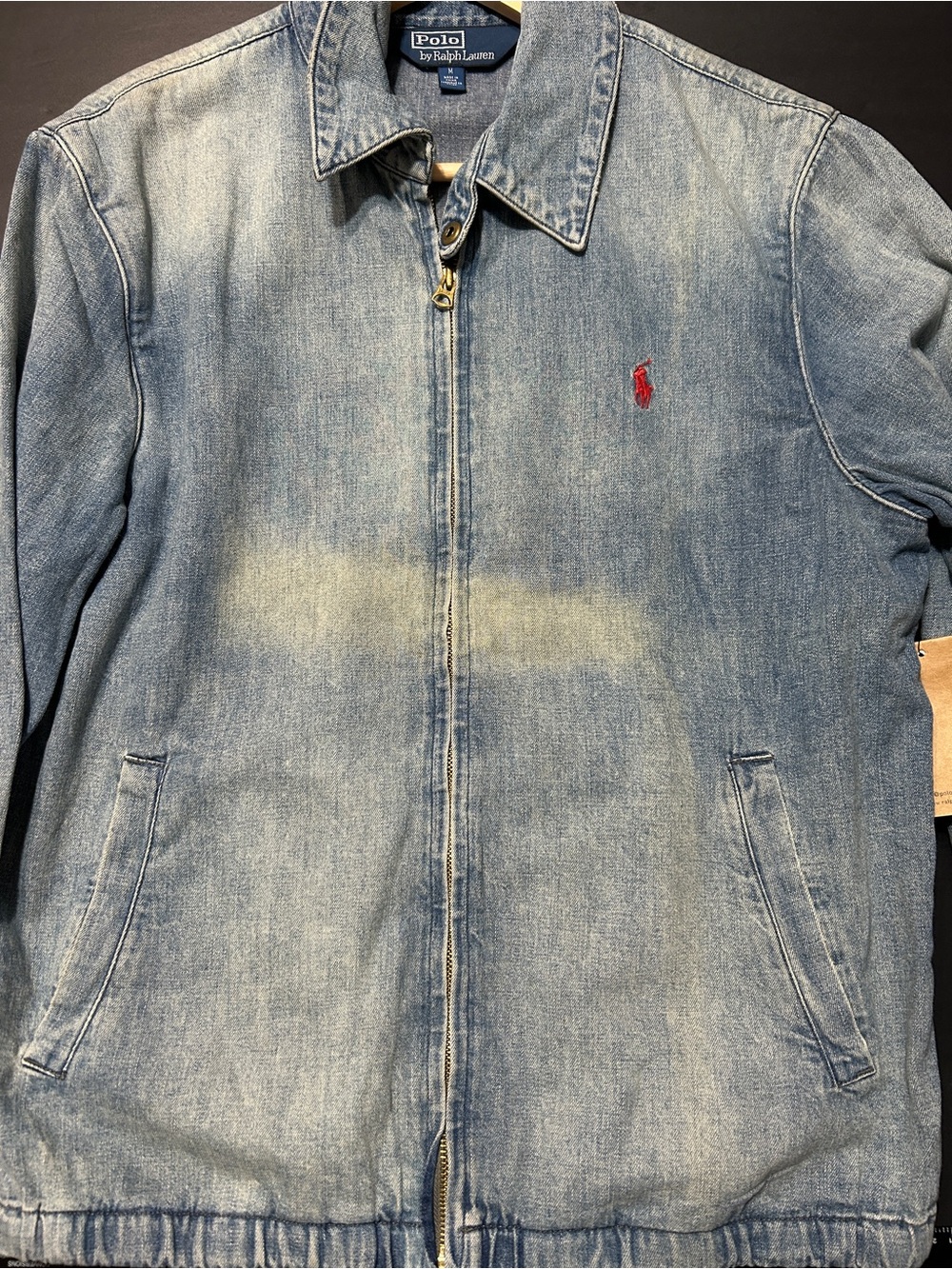 VTG Polo Ralph Lauren Denim Jacket with Yellow Teddy Bear Graphic Size M New - Picture 14 of 16